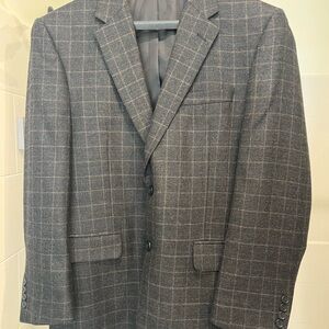 Jos A Bank Men's Charcoal Gray Checkered Blazer/Sport Coat